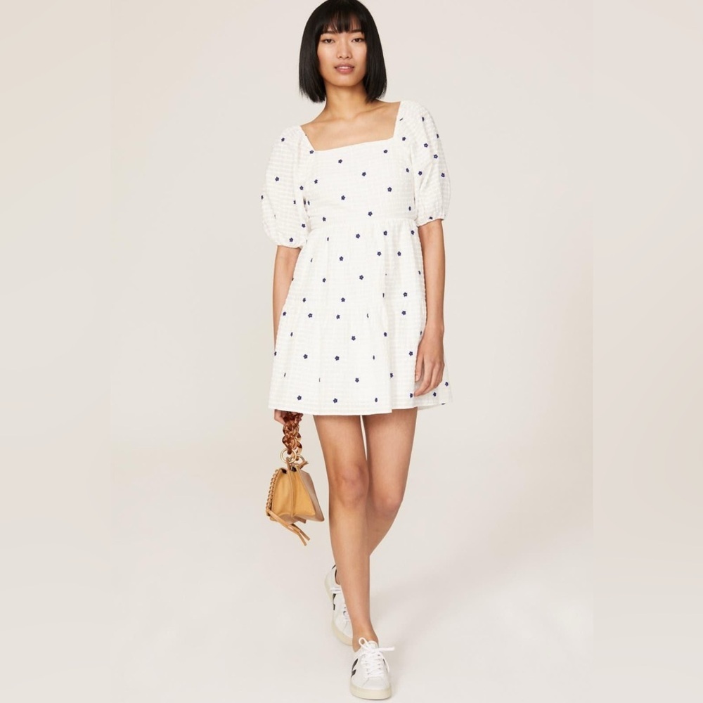 Rails Selene Floral Embroidered Seersucker Dress